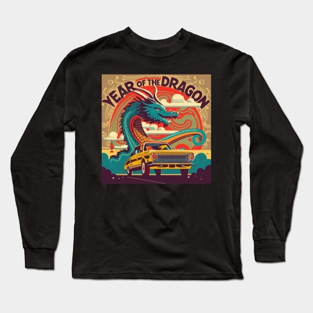 Year of the Dragon classic car Long Sleeve T-Shirt by Kingrocker Clothing